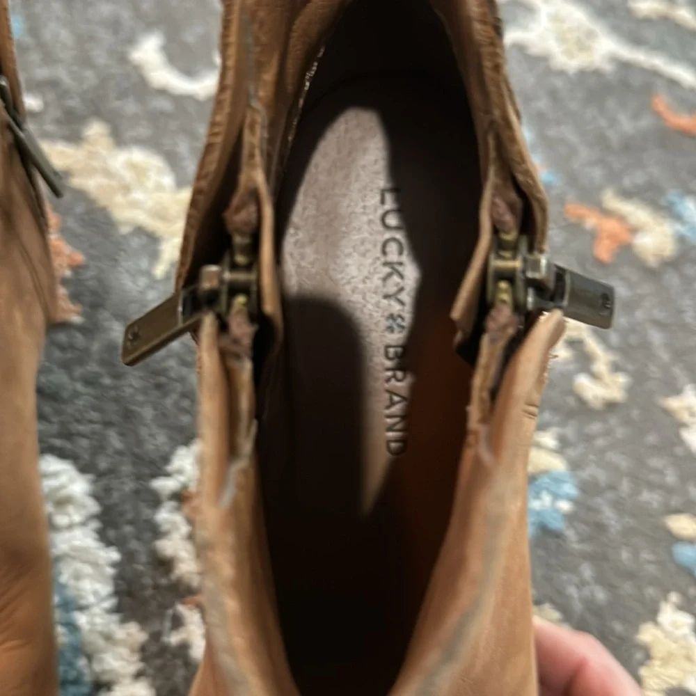 Lucky Brand‎ Brenon Brown Leather Ankle Boots Women’s Size 8.5